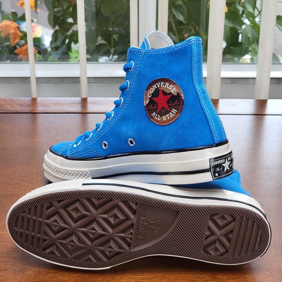 Converse Women's Chuck 70 Hi Suede 162370C Blue Hero/Black/Egret Size 6 - Picture 6 of 11